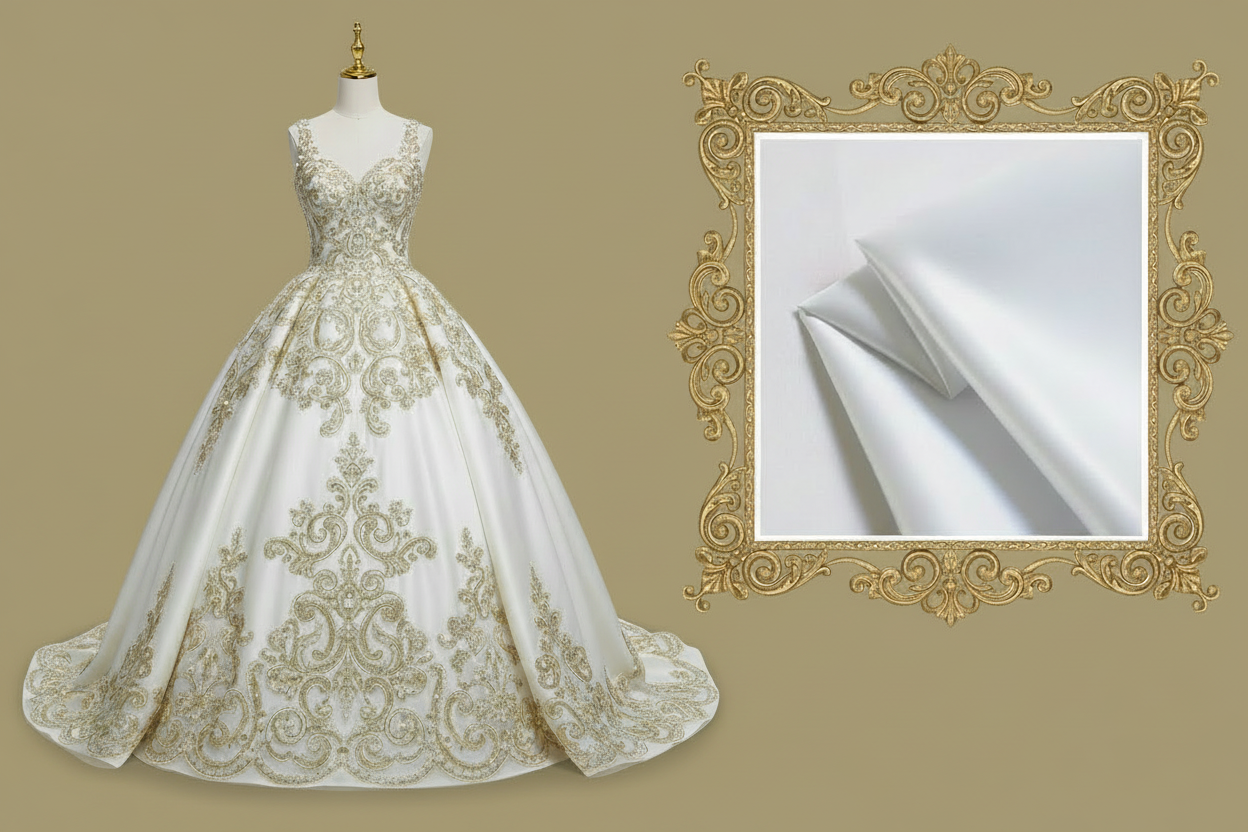 Tissu Épais Mat Satiné pour Robe de Bal — 150cm
