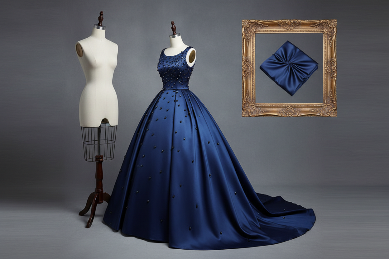 Tissu Épais Mat Satiné pour Robe de Bal — 150cm
