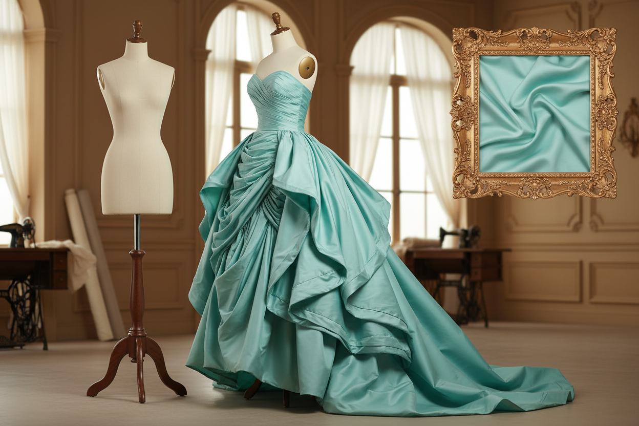 Tissu Épais Mat Satiné pour Robe de Bal — 150cm