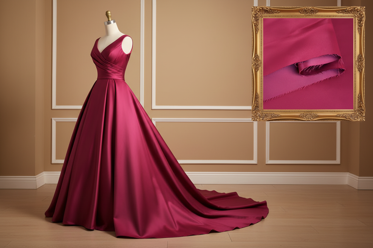 Tissu Épais Mat Satiné pour Robe de Bal — 150cm