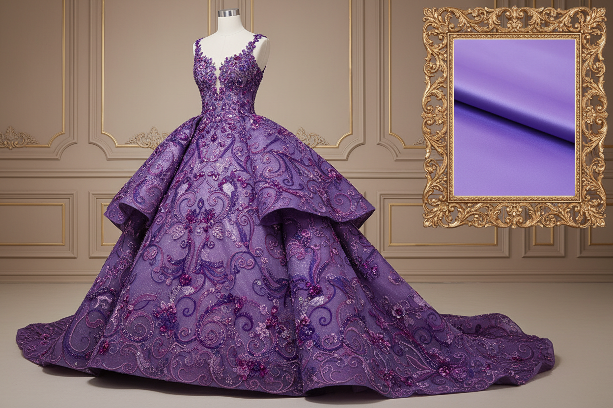 Tissu Épais Mat Satiné pour Robe de Bal — 150cm