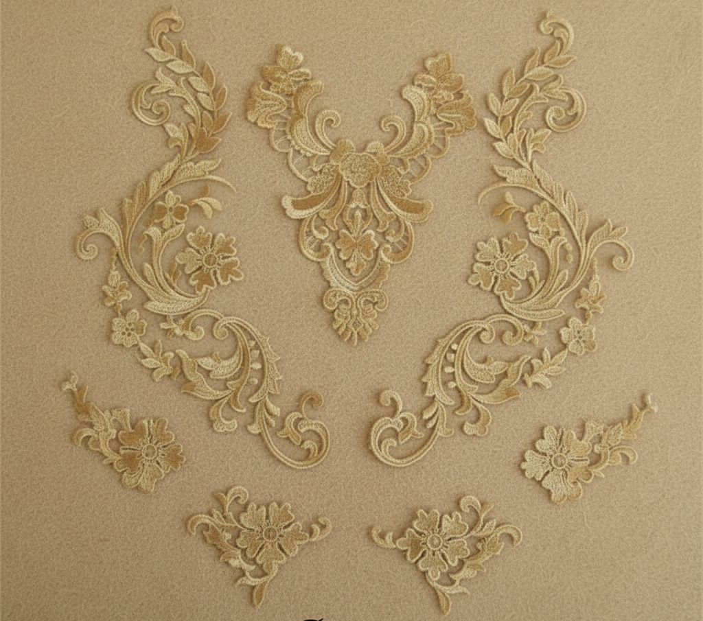 Appliques Brodées – Kit de 3 Pièces | Dentelle & Polyester