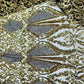 Tissu dentelle brodé noir et doré – Fête & Couture