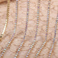 chaine de strass en crystal-AB. a griffe doré