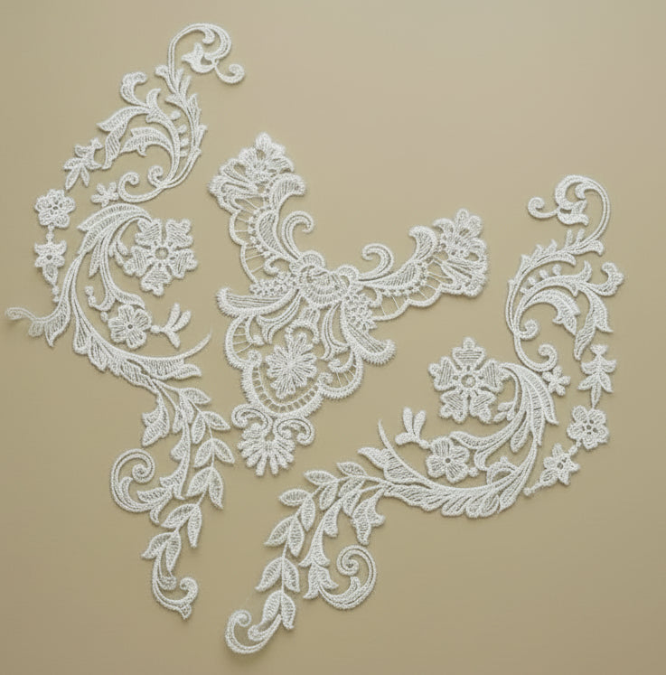 Appliques Brodées – Kit de 3 Pièces | Dentelle & Polyester