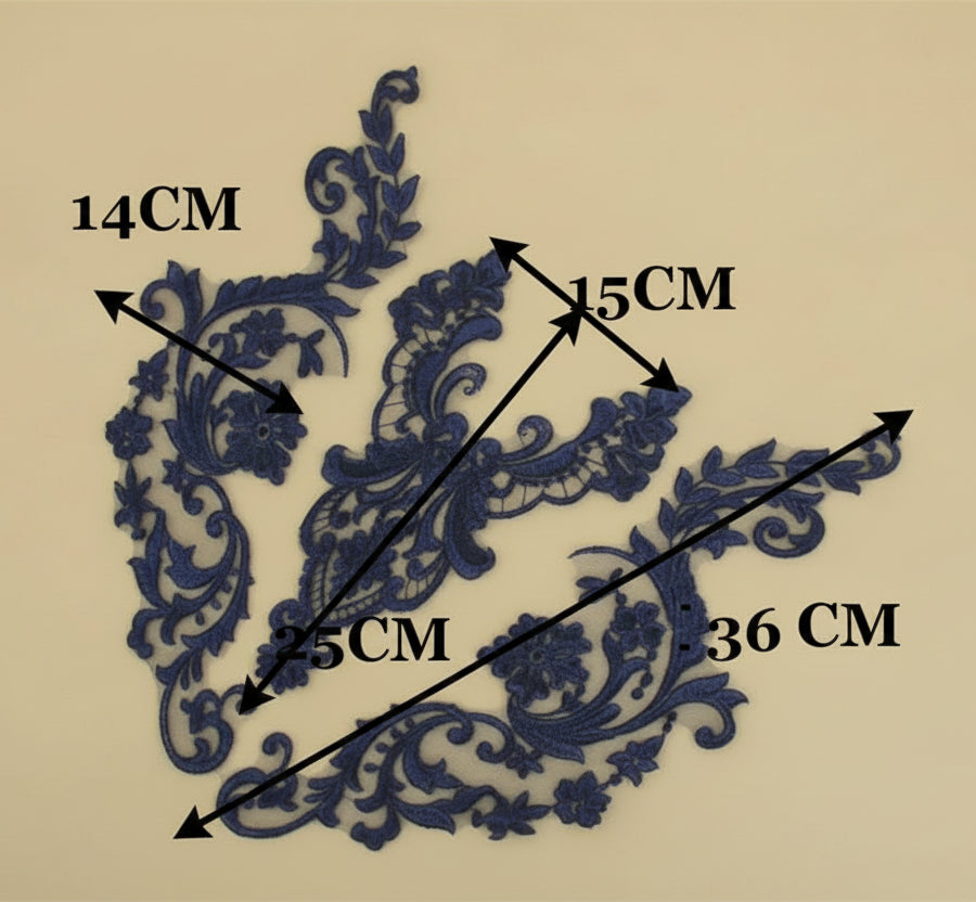 Appliques Brodées – Kit de 3 Pièces | Dentelle & Polyester