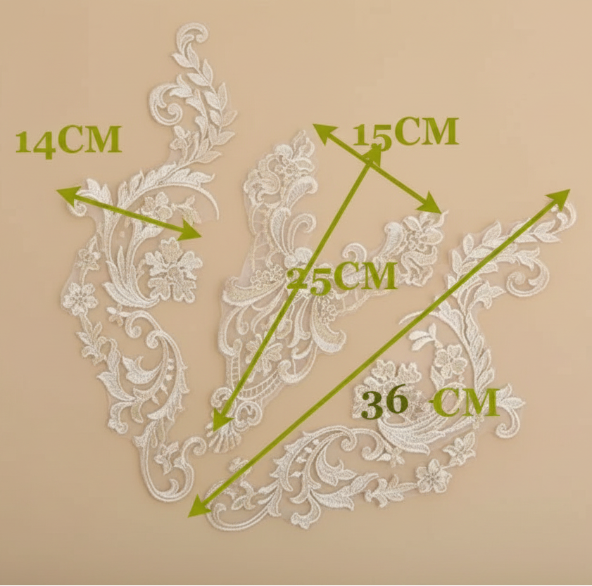 Appliques Brodées – Kit de 3 Pièces | Dentelle & Polyester