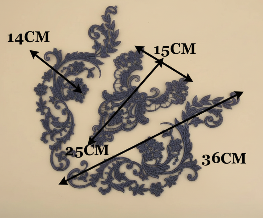 Appliques Brodées – Kit de 3 Pièces | Dentelle & Polyester