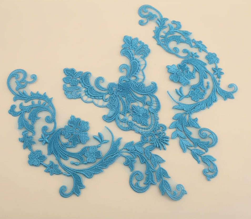Appliques Brodées – Kit de 3 Pièces | Dentelle & Polyester