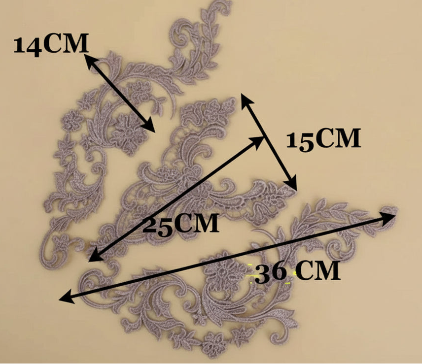Appliques Brodées – Kit de 3 Pièces | Dentelle & Polyester