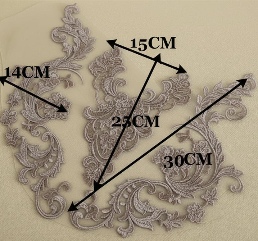 Appliques Brodées – Kit de 3 Pièces | Dentelle & Polyester