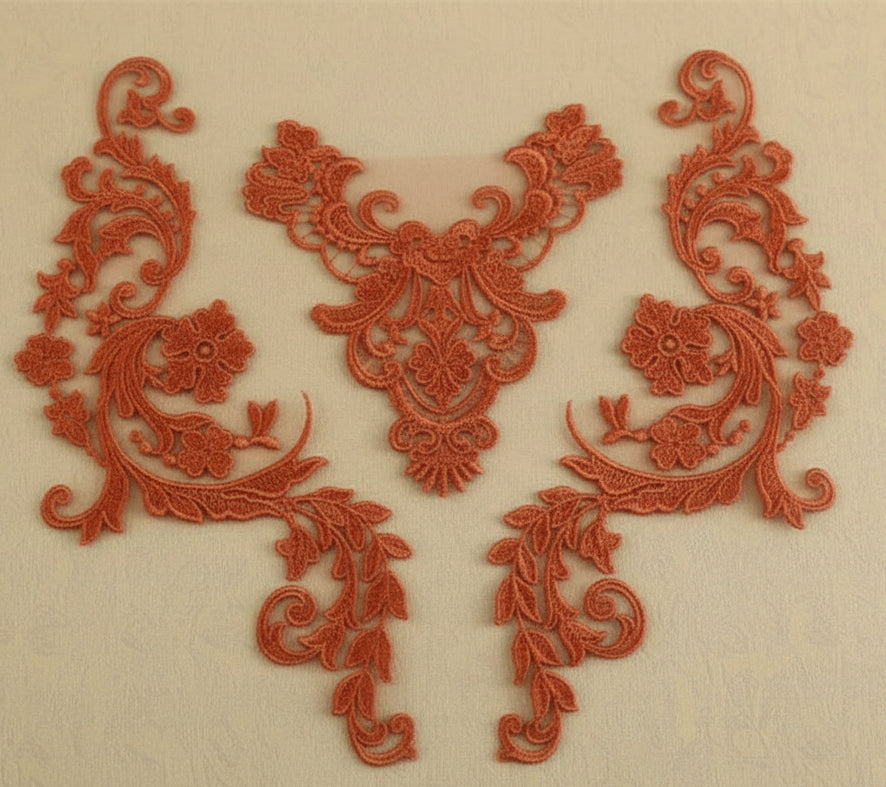 Appliques Brodées – Kit de 3 Pièces | Dentelle & Polyester