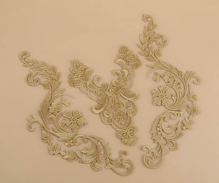 Appliques Brodées – Kit de 3 Pièces | Dentelle & Polyester