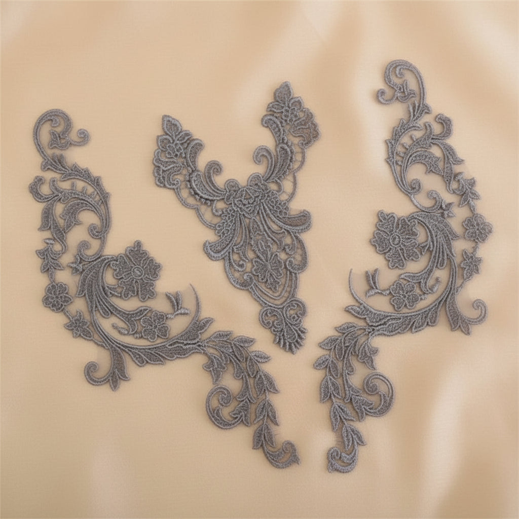 Appliques Brodées – Kit de 3 Pièces | Dentelle & Polyester