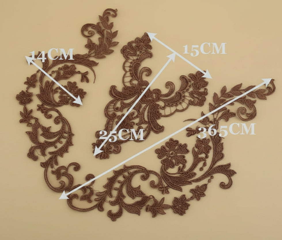 Appliques Brodées – Kit de 3 Pièces | Dentelle & Polyester