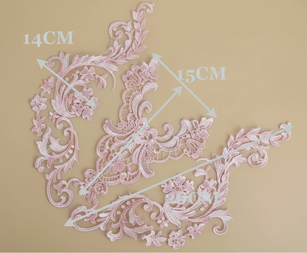 Appliques Brodées – Kit de 3 Pièces | Dentelle & Polyester