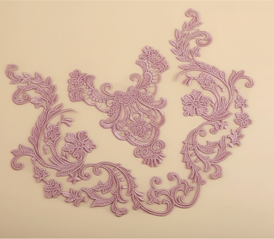 Appliques Brodées – Kit de 3 Pièces | Dentelle & Polyester