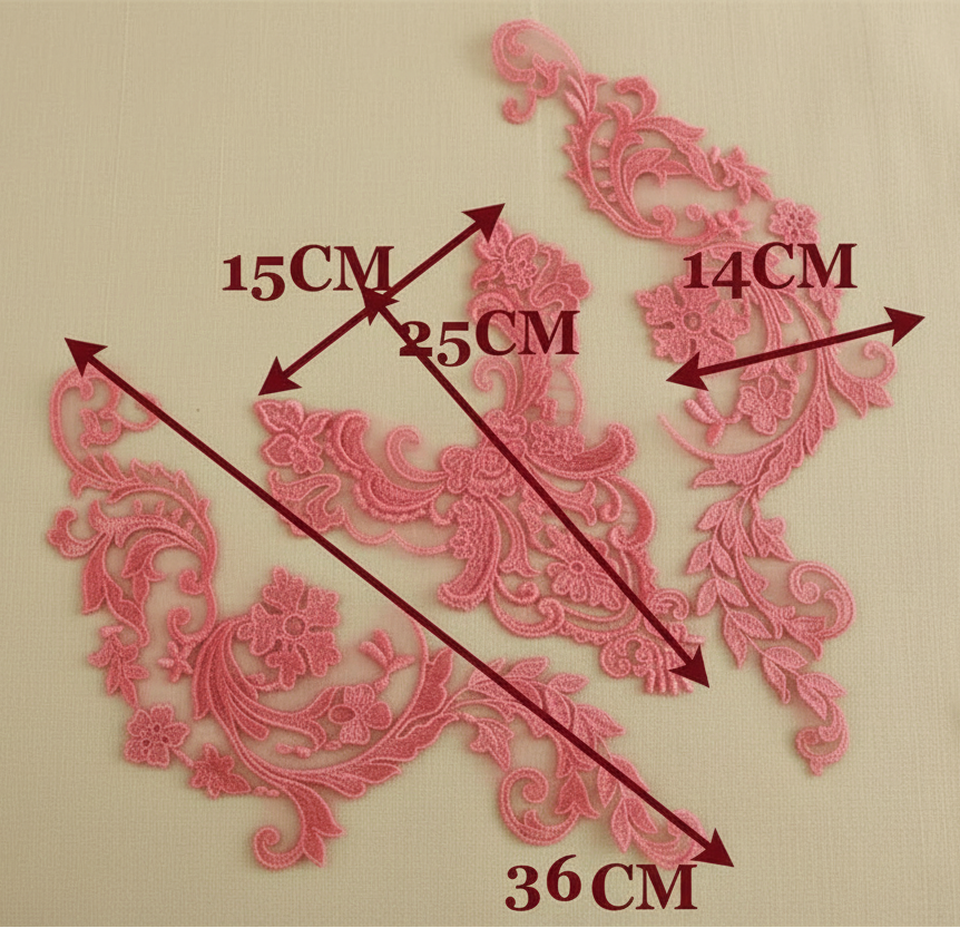 Appliques Brodées – Kit de 3 Pièces | Dentelle & Polyester