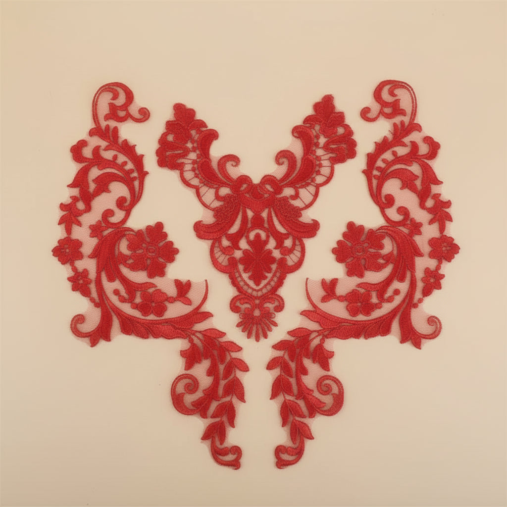 Appliques Brodées – Kit de 3 Pièces | Dentelle & Polyester