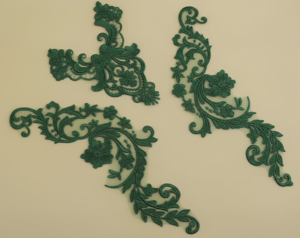 Appliques Brodées – Kit de 3 Pièces | Dentelle & Polyester