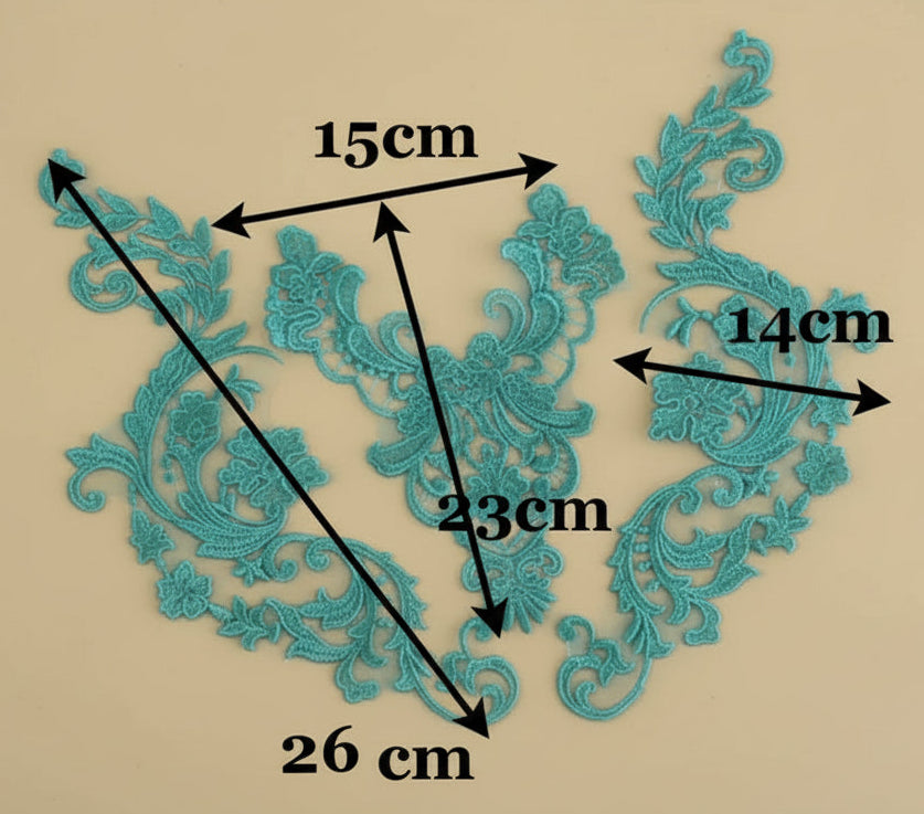 Appliques Brodées – Kit de 3 Pièces | Dentelle & Polyester