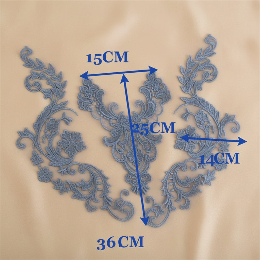 Appliques Brodées – Kit de 3 Pièces | Dentelle & Polyester