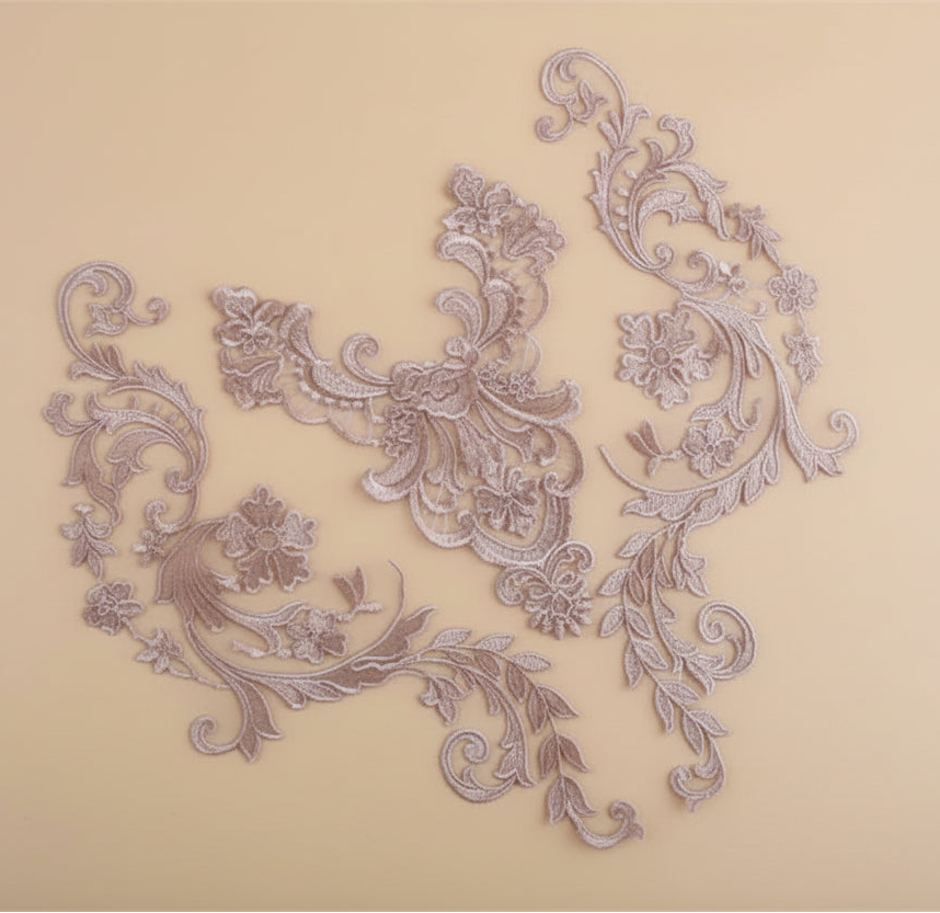 Appliques Brodées – Kit de 3 Pièces | Dentelle & Polyester