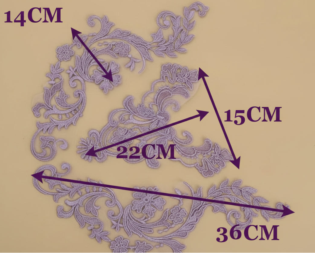 Appliques Brodées – Kit de 3 Pièces | Dentelle & Polyester