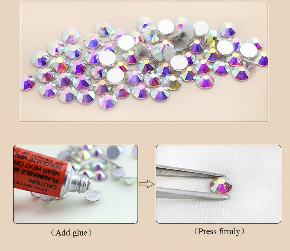 Strass à Coller en Verre | Flatback Non Thermocollant — Couture Strass