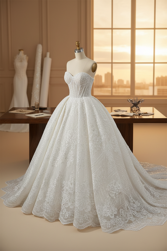 Dentelle polyester brodée – Tissu couture mariage