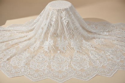 Dentelle polyester brodée – Tissu couture mariage
