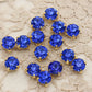 strass bleu égyptien ,griffe en métal doré a coudre