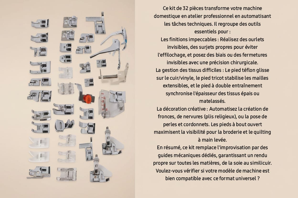 Kit couture pro – obtenez des finitions parfaites dès la première utilisation